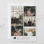 Boho Arch 6モダン写真卒業発表 案内状 (裏面)