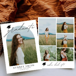 Boho Arch 6モダン写真卒業発表 案内状