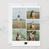 Boho Arch 6モダン写真卒業発表 案内状 (裏面)