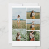 Boho Arch 6モダン写真卒業発表 案内状 (裏面)