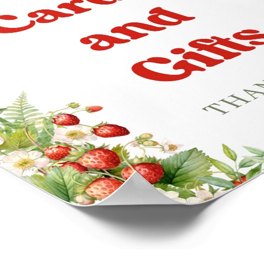 Boho Arch Berryスイートストロベリーカードとギフト ポスター (角)