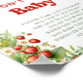 Boho Arch Berry Sweet言わないベビーゲームサイン ポスター (角)