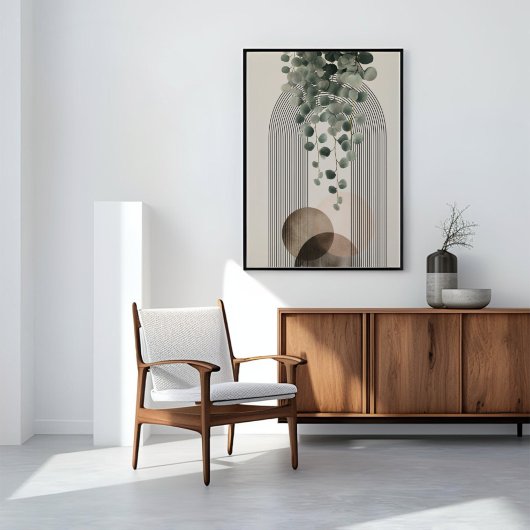 Boho Arch Botanical | Eucalyptus Neutral Minimalis キャンバスプリント