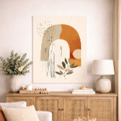 Boho Arch Botanical Geometric Neutral Terracotta M ポスター