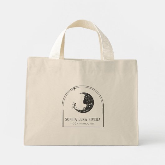 Boho Arch Celestial Crescent Moon Goddess  トートバッグ (裏面)