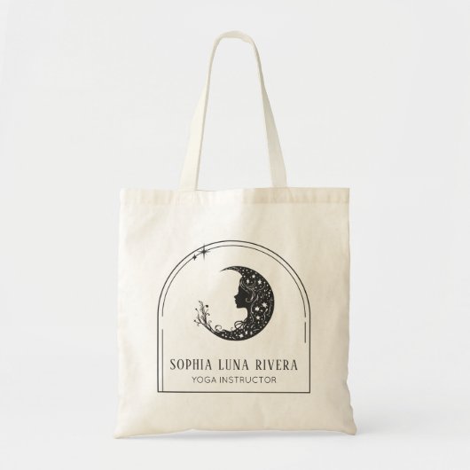 Boho Arch Celestial Crescent Moon Goddess  トートバッグ (正面)