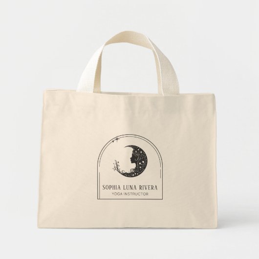 Boho Arch Celestial Crescent Moon Goddess トートバッグ (正面)