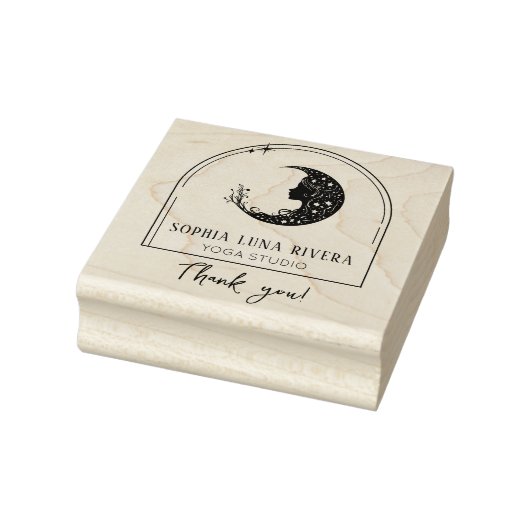 Boho Arch Celestial Crescent Moon Thank You ラバースタンプ (スタンプ)