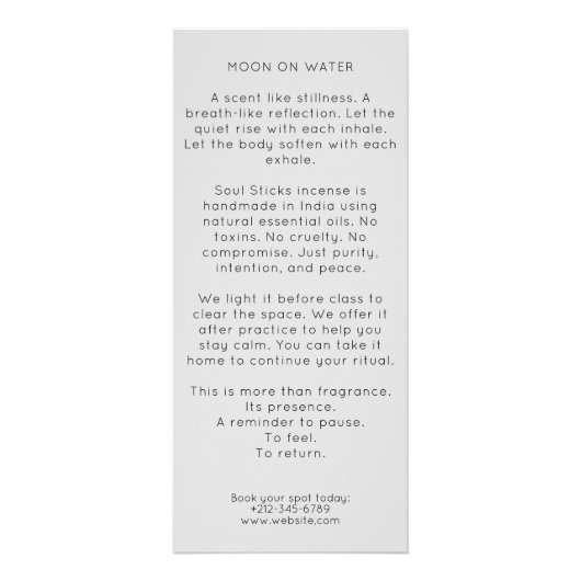 Boho Arch Celestial Crescent Moon Yoga Instructor ラックカード (裏面)