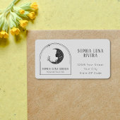 Boho Arch Celestial Crescent Moon Yoga Instructor  ラベル