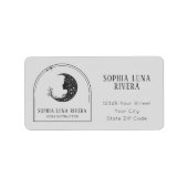 Boho Arch Celestial Crescent Moon Yoga Instructor  ラベル (正面)