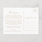 Boho Arch Creamモダン写真あり数々のがとう誕生 案内ポストカード (裏面)