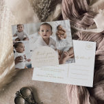 Boho Arch Creamモダン写真あり数々のがとう誕生 案内ポストカード<br><div class="desc">このボホモダンアの感謝していアーチクリ数々のーム写真は、誕生の発表ハガキは男の子や女の子のための完璧なシンプル新生児の発表を作る。ボヘミアンクリームと金ゴールドデザインは、ミニマルユニークリストのヴィンテージスタイルを備えた産業用レタリングタイポグラフィを特徴とする。あなたのベビーの名前と誕生の統計の5つの写真を使用し生まれたばかりのて、ポストカードの前面をパーソナライズ。お知らせメッセージを長くし、保護者の名前または家族の名前をカードの背面に表示する。</div>