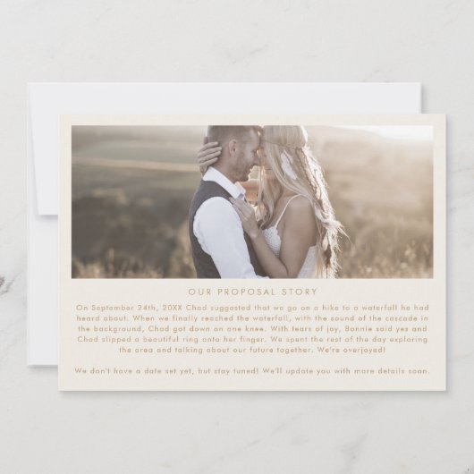 Boho Arch Cream Proposal Story 3 Photo婚約 案内状 (裏面)