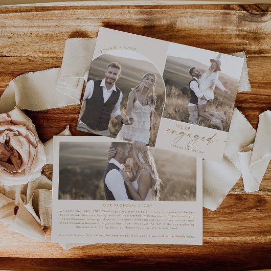 Boho Arch Cream Proposal Story 3 Photo婚約 案内状