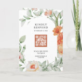 Boho Arch Earthy Floral All in One QR Code Wedding 招待状 (裏面)