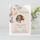 Boho Arch Floral Funeral Announcement 招待状 (スタンド正面)