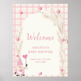 Boho Arch Gingham Sweetheart Baby Showerへようこそ ポスター
