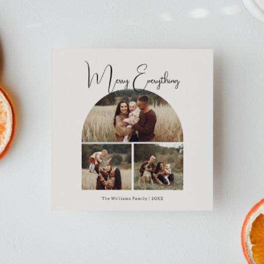 Boho Arch Greenモダン Everythingメリー 3写真 シーズンカード