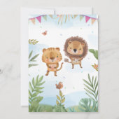 Boho Arch Greenery Woodland Animals Baby Shower 招待状 (裏面)