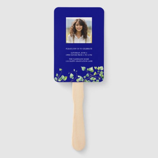 Boho Arch Ivy, Navy Blue卒業 ハンドファン (裏面)