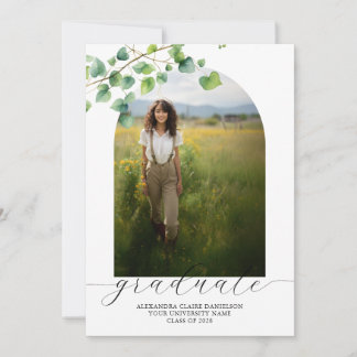 Boho Arch Ivy, White Decisation 招待状