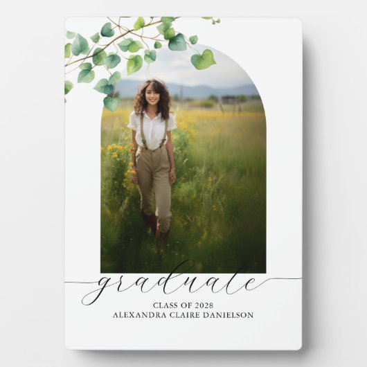 Boho Arch Ivy, White Tabletopイーゼル フォトプラーク (正面)