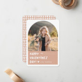 Boho Arch Kids写真教室バレンタインデー ノートカード (正面/裏面インサイチュ)