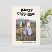 Boho Arch Oneモダン家族写真楽しいクリスマス シーズンカード (スタンド正面)