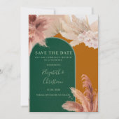 Boho Arch Pampas Grass Save The Date 招待状 (正面)