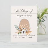 Boho Arch Pampas Grass Terracotta Wedding 招待状 (スタンド正面)