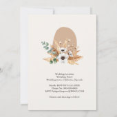 Boho Arch Pampas Grass Terracotta Wedding 招待状 (裏面)