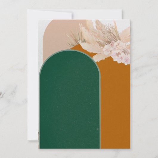 Boho Arch Pampas Grass You Be My Bridesmaid 招待状 (裏面)