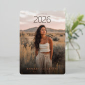 Boho Arch Photo Graduation 箔招待状 (立ち正面)