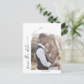 Boho Arch QRコーモダンド写真データを保存 インビテーションポストカード (スタンド正面)