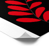 Boho Arch Red and Black 葉 Poster ポスター (角)