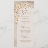 Boho arch summer rustic wildflower wedding program プログラム (正面)