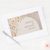 Boho arch summer Wildflowerのシ素朴ステッ結婚カー 長方形シール (封筒)