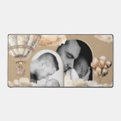 Boho Arch Teddy Bear Air Balloon Clouds写真 デスクマット (正面)