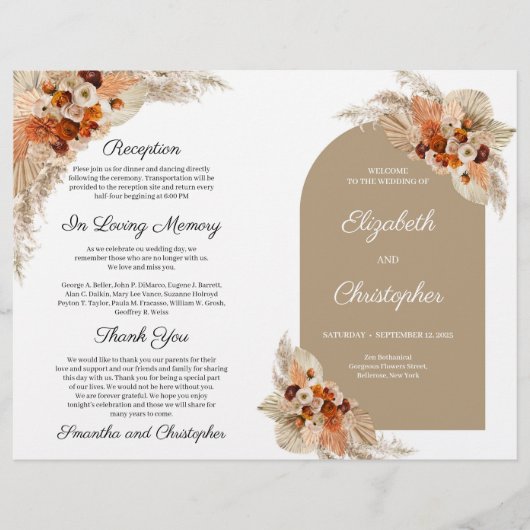 Boho arch terracotta焼きオレンジのトロピカルプログラム (正面)