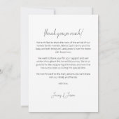 Boho Arch Thank モダン You Photo Collage誕生 案内状 (裏面)