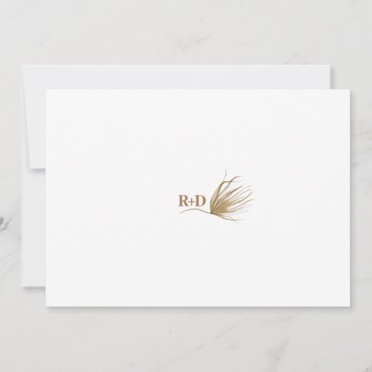 Boho Arched写真モダン結婚式の日付を保存 セーブザデート (裏面)