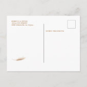 Boho Arched写真モダン結婚式の日付を保存 案内ポストカード (裏面)