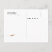 Boho Arched写真モダン結婚式の日付を保存 案内ポストカード (裏面)