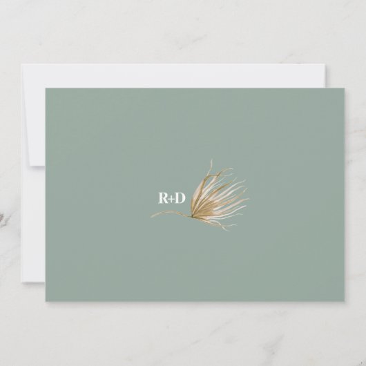 Boho Arched写真モダン結婚式の日付を保存 案内状 (裏面)