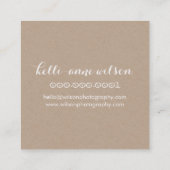 BOHO ARROWロゴ素朴な白モダンいかだ スクエア名刺 (裏面)