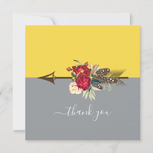 Boho Arrow Colorblockありがとうございました カード (正面)