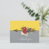 Boho Arrow Colorblockありがとうはがき ポストカード (スタンド正面)