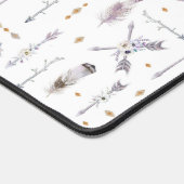Boho Arrow & Feather Pattern デスクマット (コーナー)