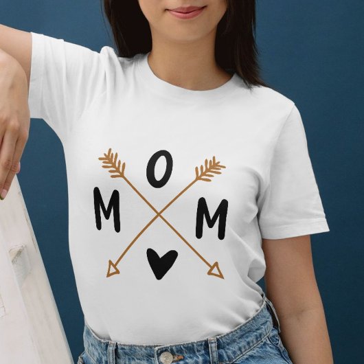Boho Arrow MOMシャツ – ミニマリストトライバルママ Tシャツ